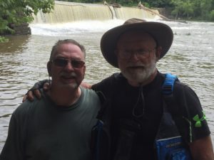 Mike Johnson, L, Pat Stith on Day One, after portaging around Milburnie Dam