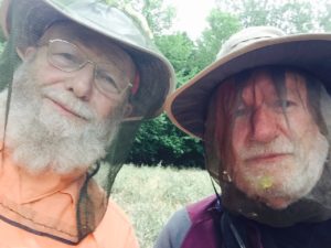 When the mosquitoes swarmed us we put on head nets.