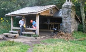 Mark, L, and Lynn Muchmore at Derricks Know Shelter.